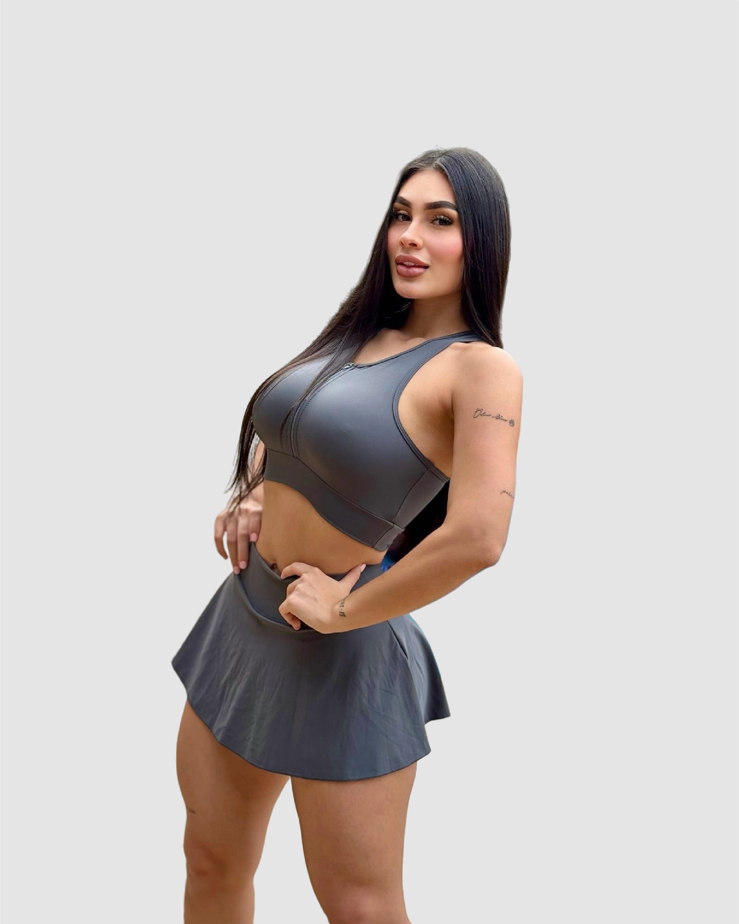 Falda short + top cierre