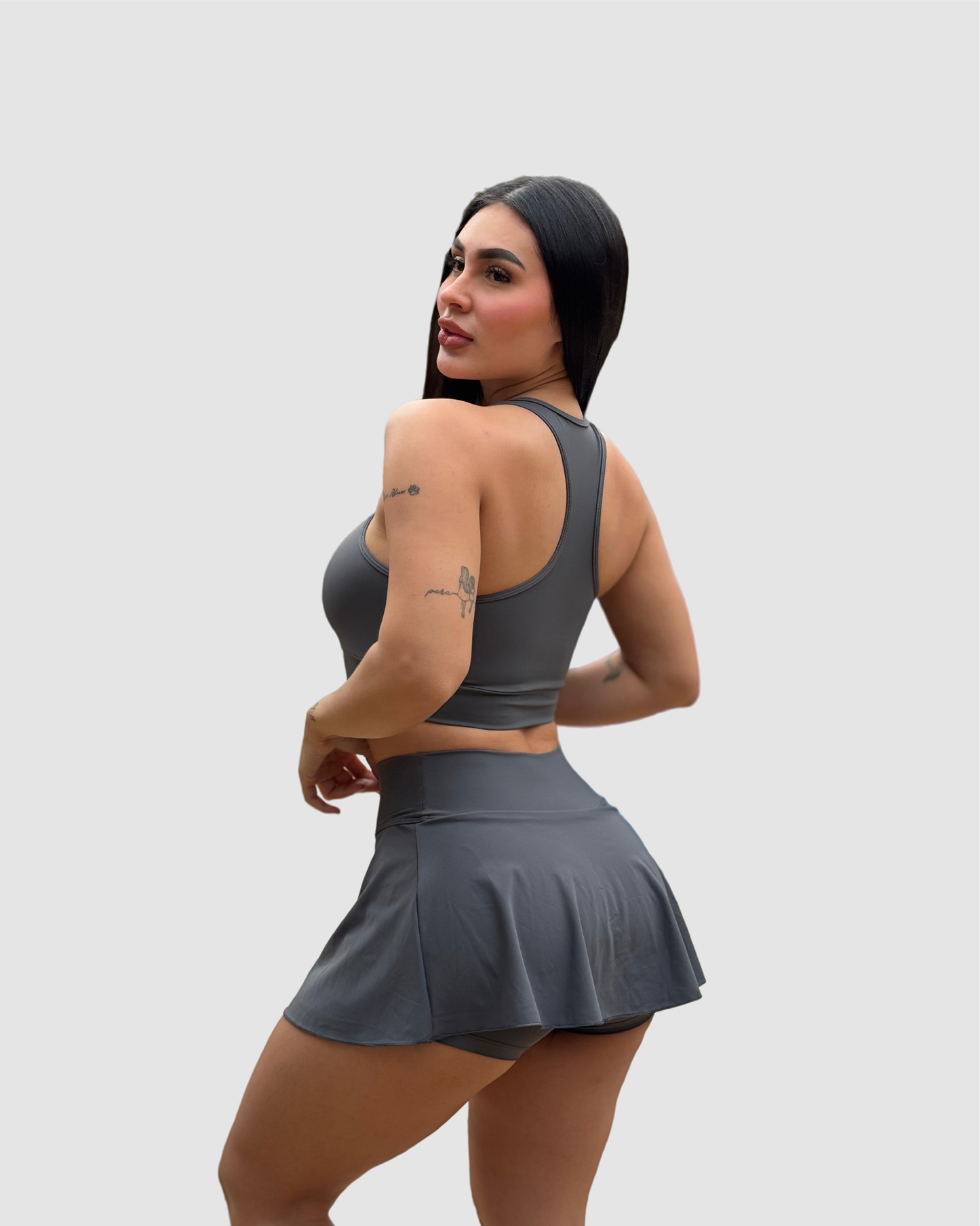 Falda short + top cierre