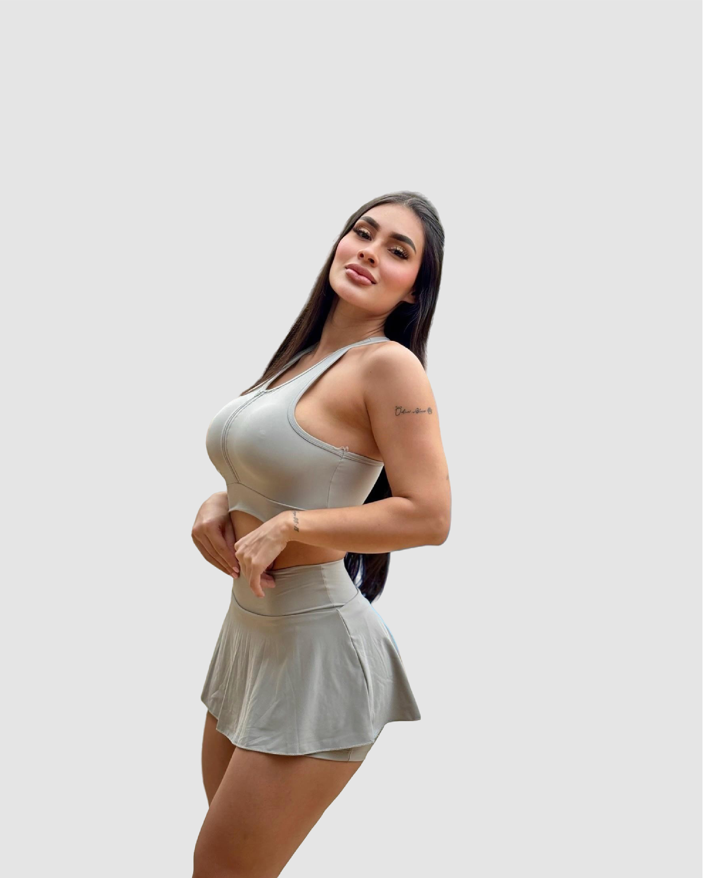 Falda short + top cierre