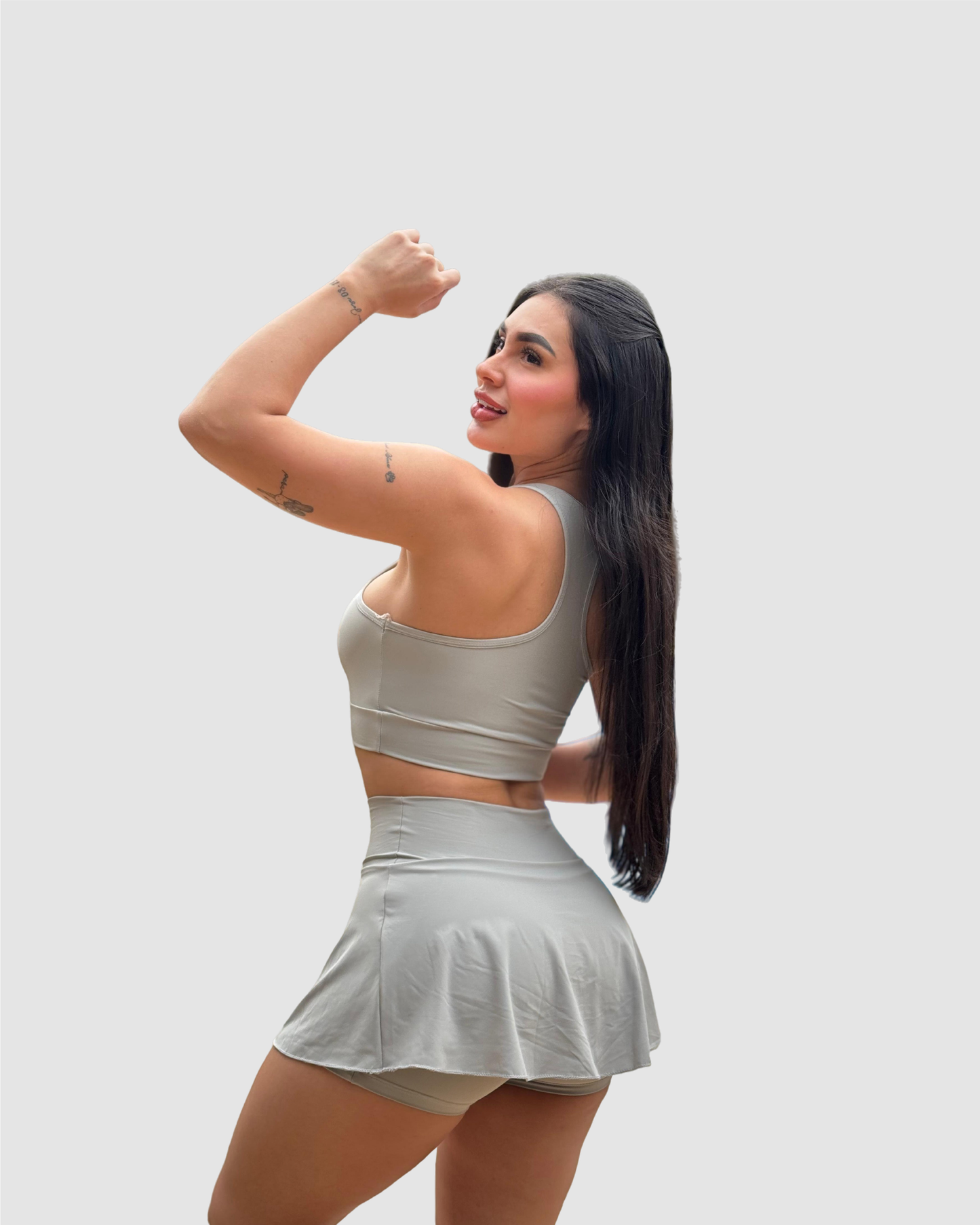 Falda short + top cierre