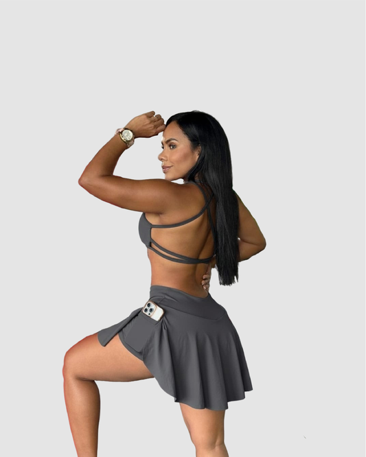 Falda short lulu + top